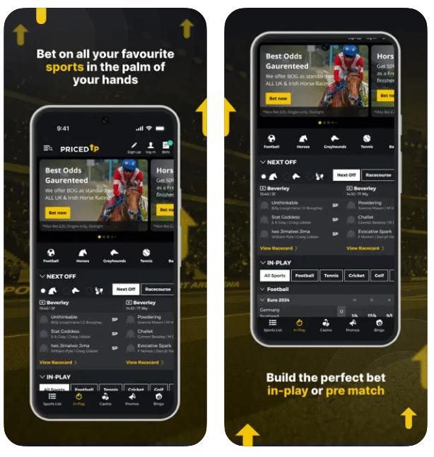 priced up bet app mobile