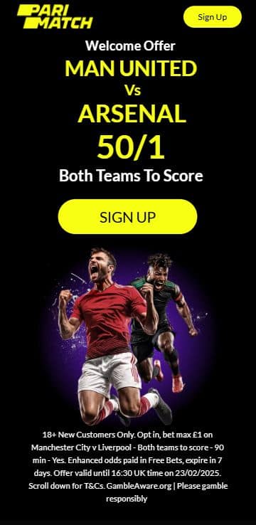 parimatch man united vs arsenal offer mft