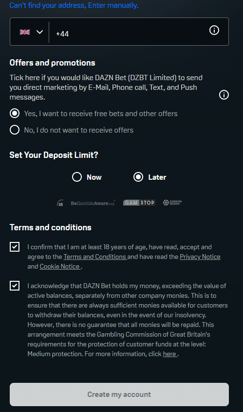 Codice Promozionale Daznbet