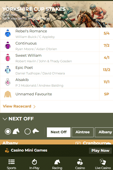 gentleman jim horse racing betting