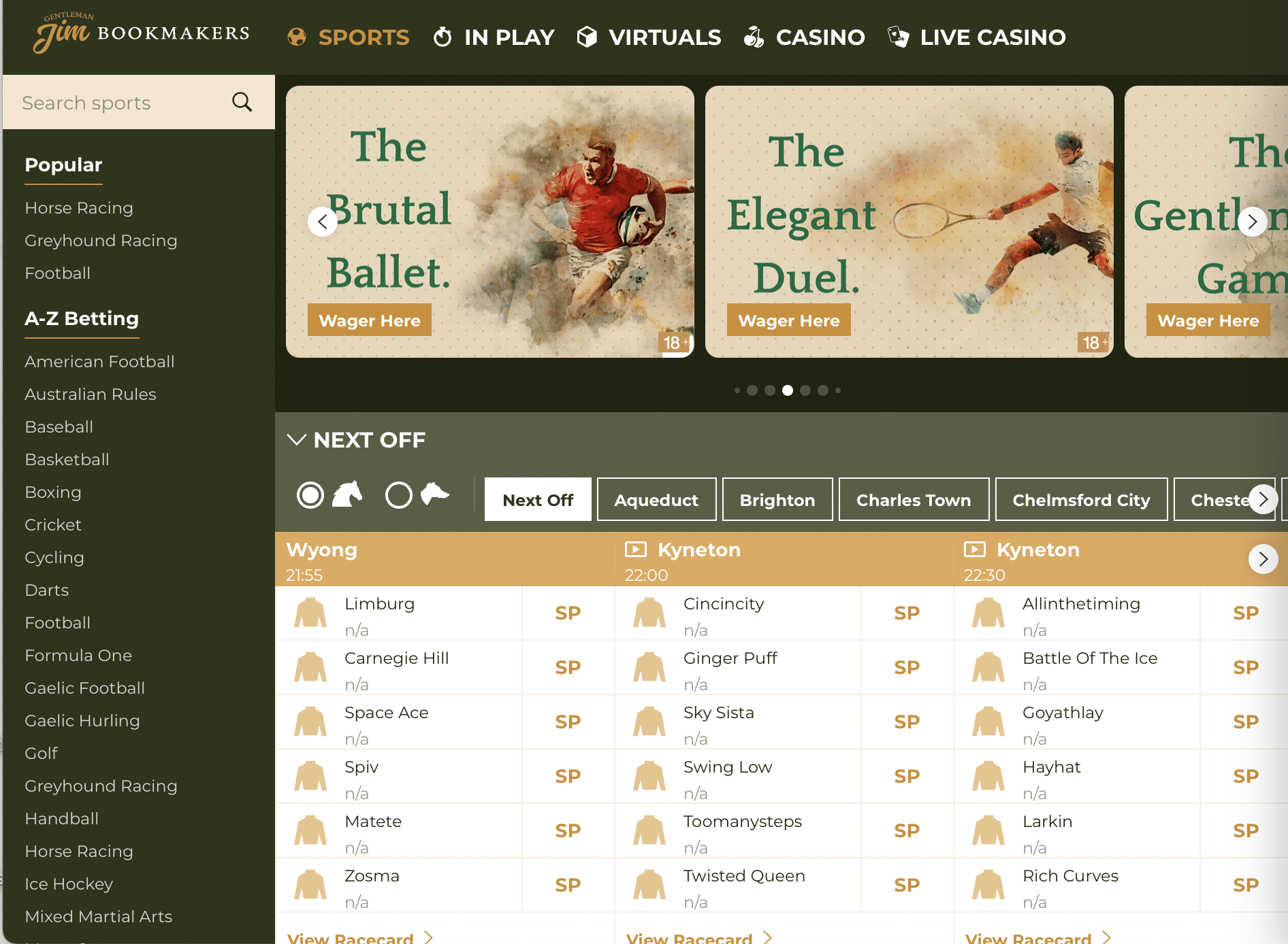 Gentleman Jim high betting limits