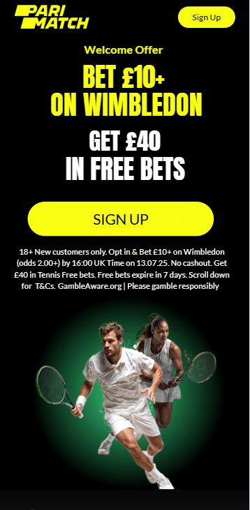 Parimatch Wimbledon promo mobile