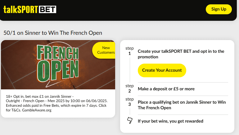 Talksport bet offer