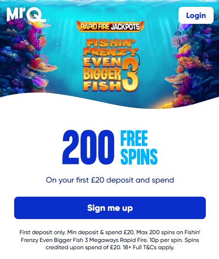 mrq 200 free spins offer