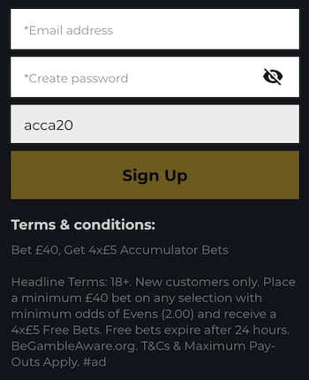 Priced Up Bet sign up offer code