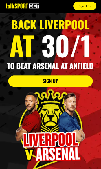 Talksportbet Liverpool v Arsenal promo