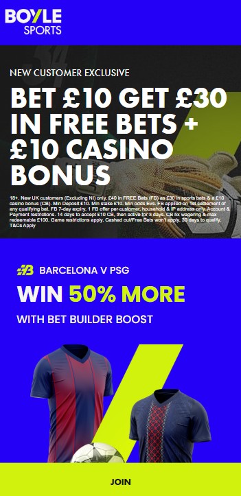Boylesports Barcelona vs Psg offer