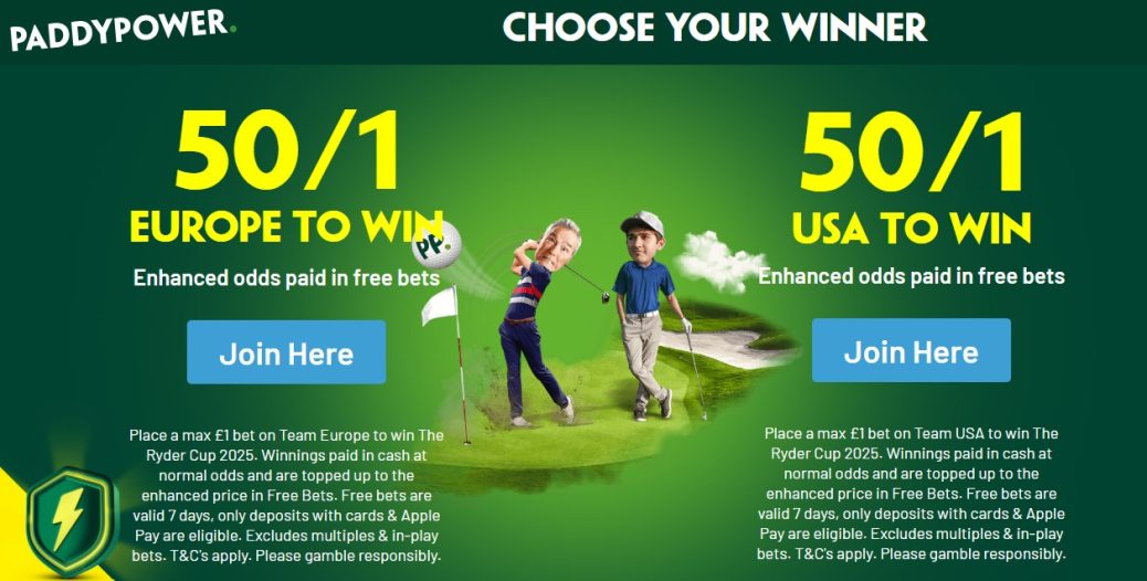 paddy power ryder cup offer 3