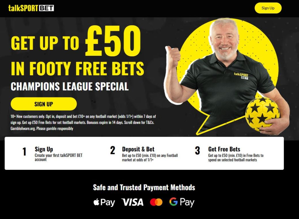 talksport bet champions league betting offer