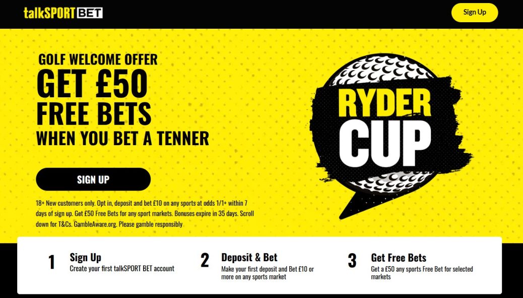 talksportbet ryder cup offer 2