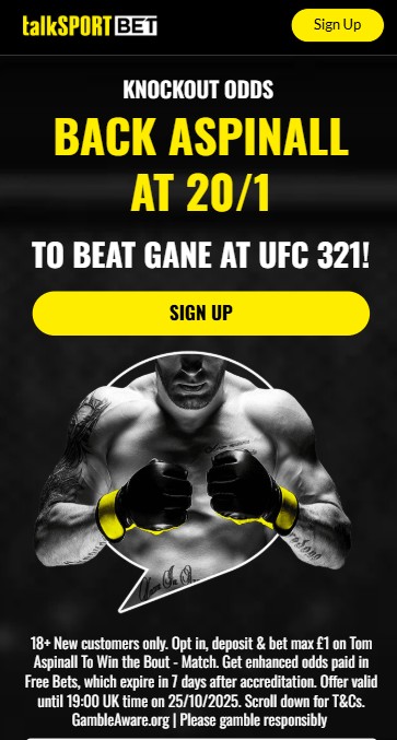 talksport bet ufc 321 offer
