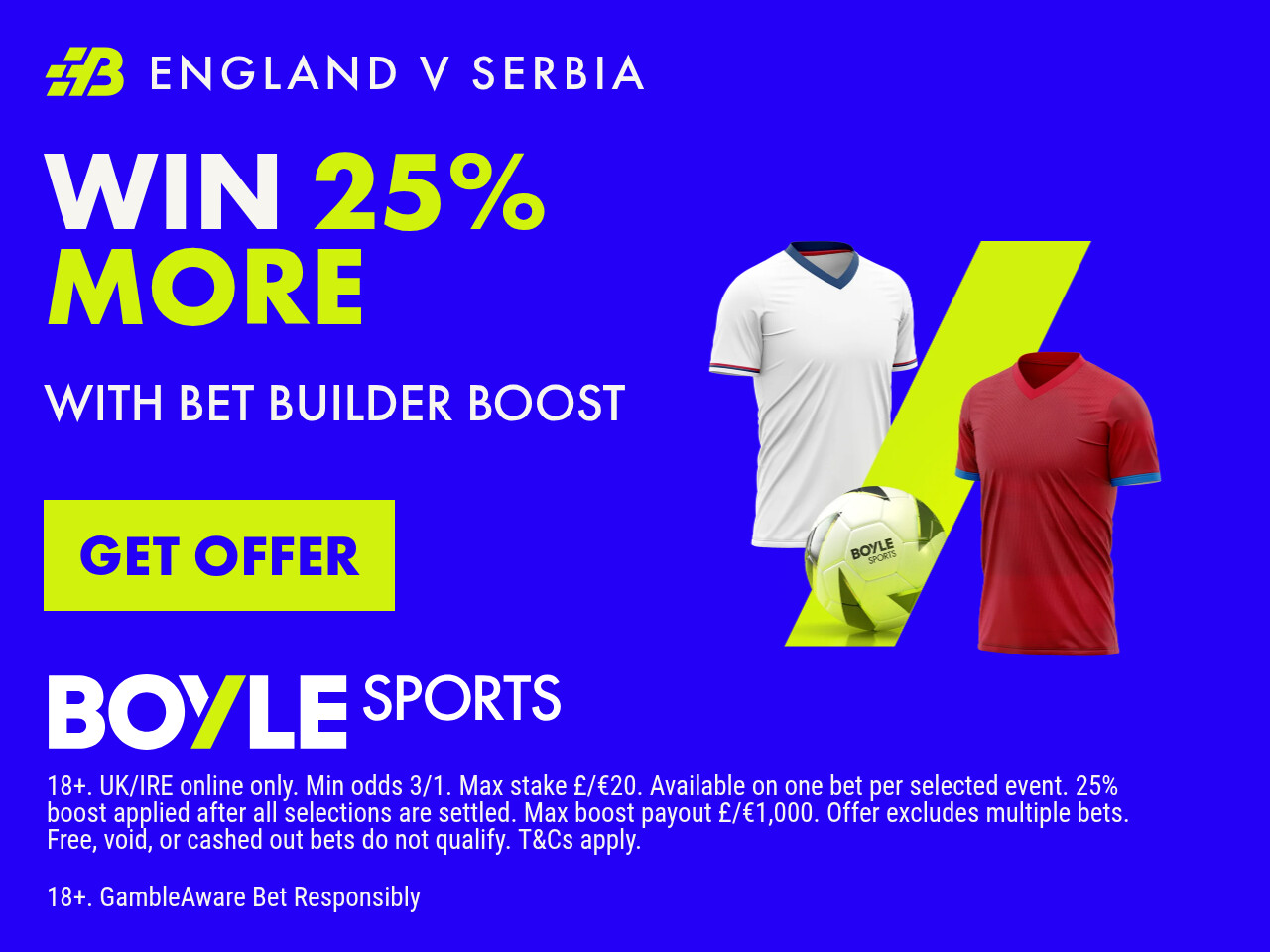 BOYLE Sports promo offer England vs Serbia