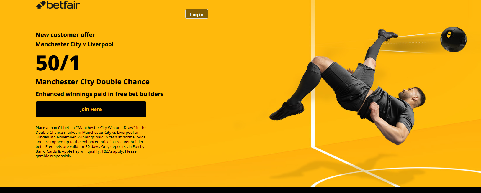 Betfair Man City vs Liverpool promo offer