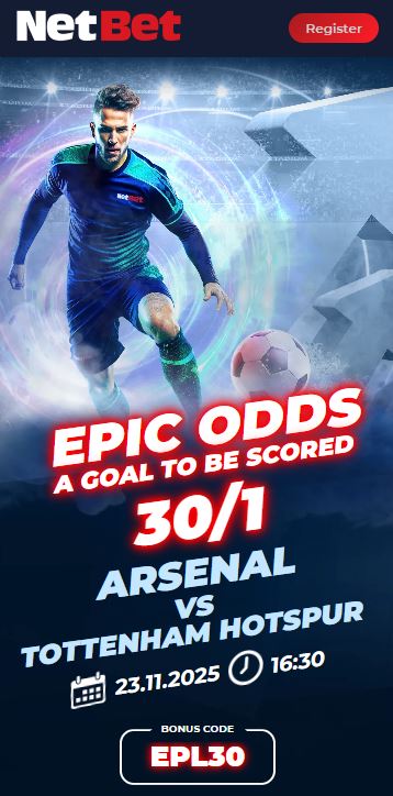 Netbet Arsenal vs Tottenham Offer