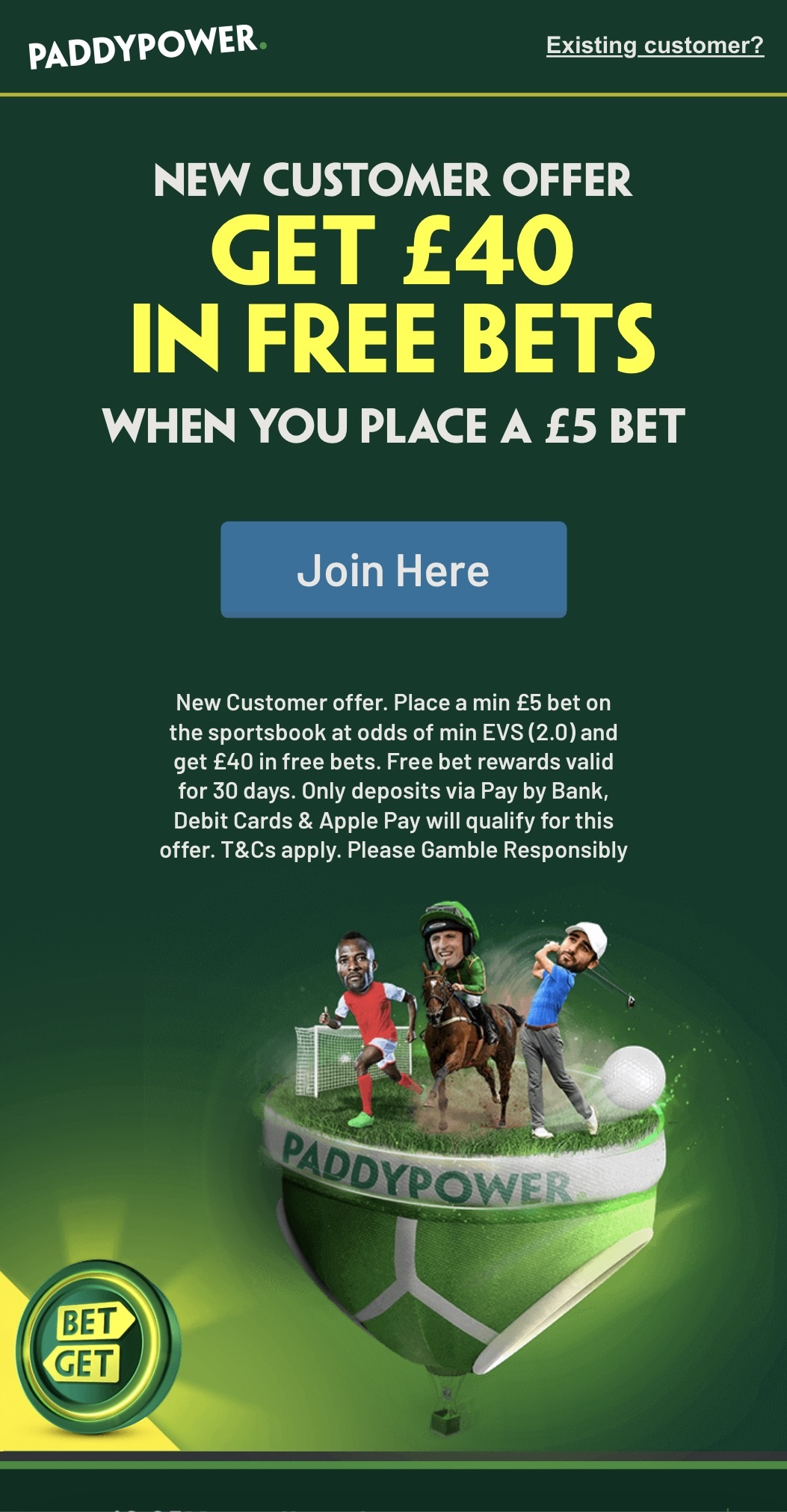 Paddy Power Welcome offer for May 2026